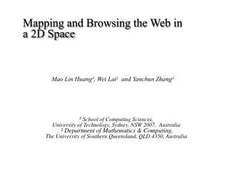Mapping and Browsing the Web in a 2D Space