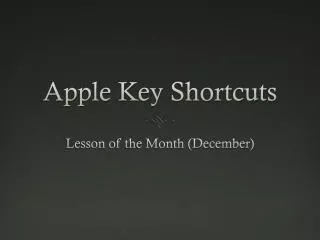 Apple Key Shortcuts