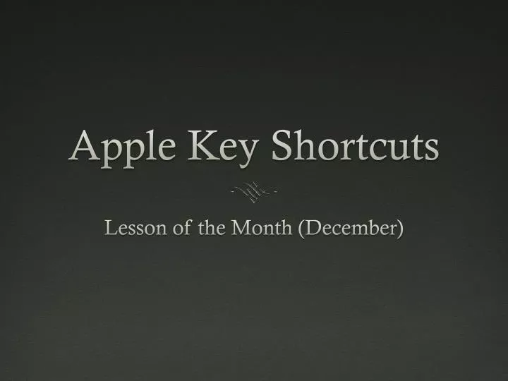 apple key shortcuts