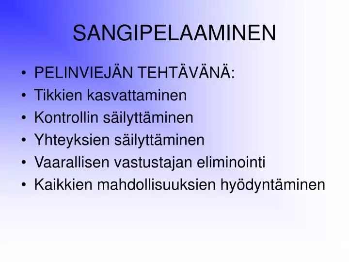 sangipelaaminen