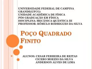 po o q uadrado finito