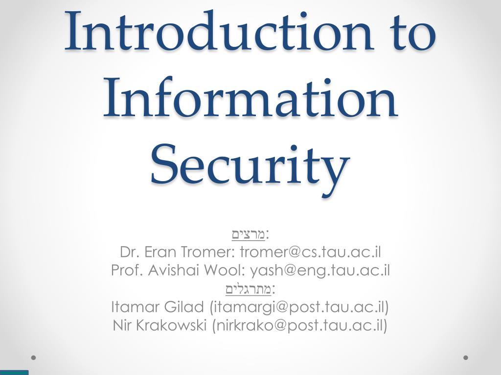PPT - Introduction to Information Security PowerPoint Presentation ...