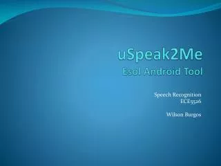 uSpeak2Me Esol Android Tool