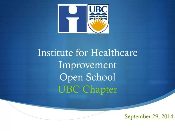 institute for healthcare improvement open school ubc chapter