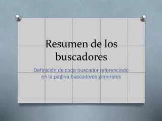 resumen de los buscadores