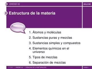 estructura de la materia