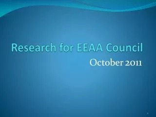 Research for EEAA Council