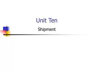 unit ten