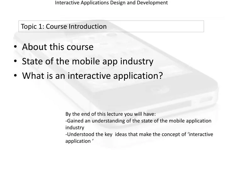 interactive applications design and development