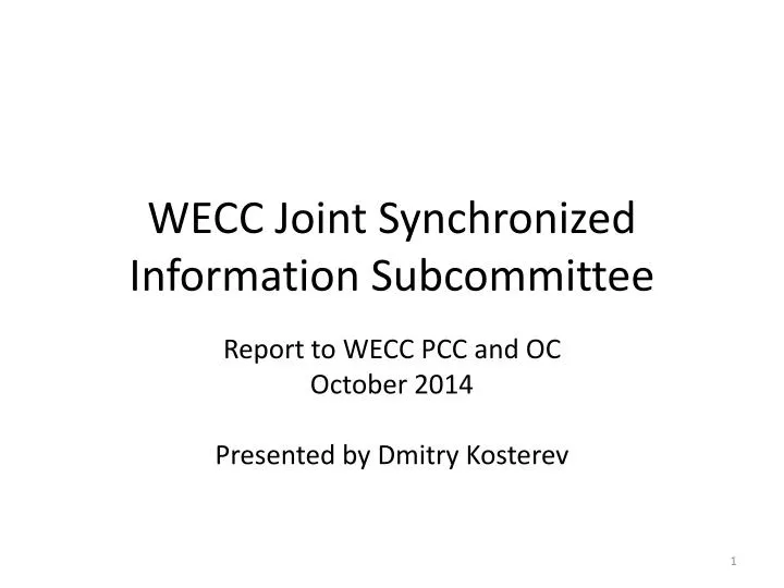 wecc joint synchronized information subcommittee