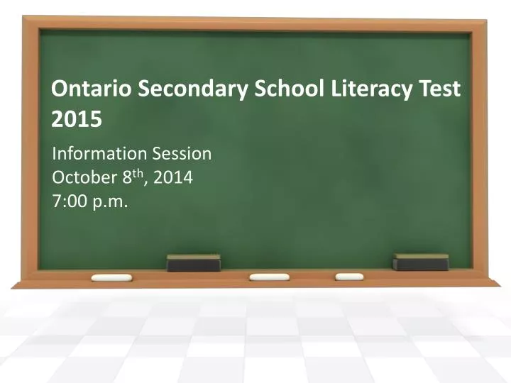 ontario secondary school literacy test 2015