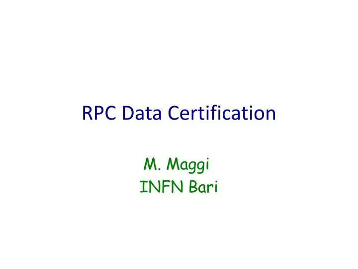 rpc data certification