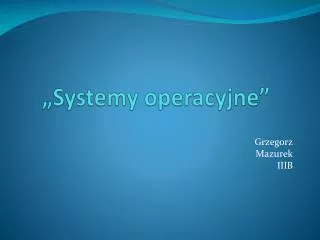 systemy operacyjne