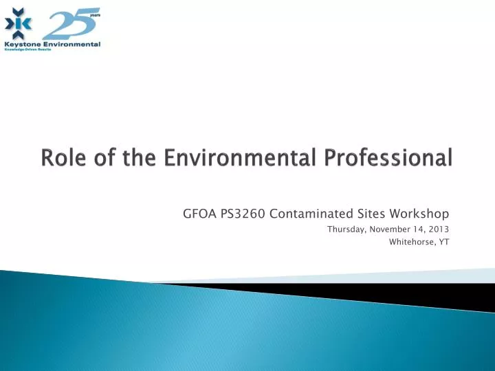 role of the environmental professional