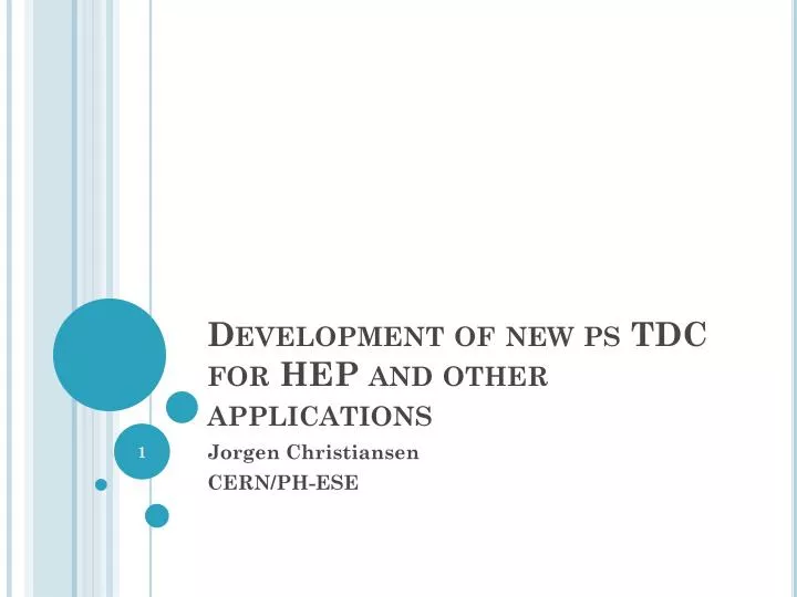 development of new ps tdc for hep and other applications