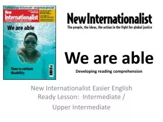 We are able Developing reading comprehension