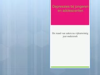 depressies bij jongeren en adolescenten