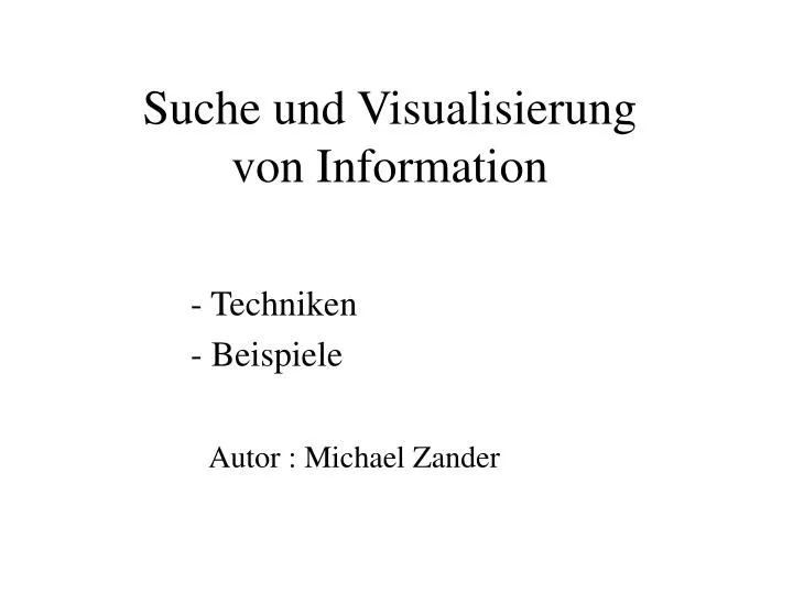 suche und visualisierung von information