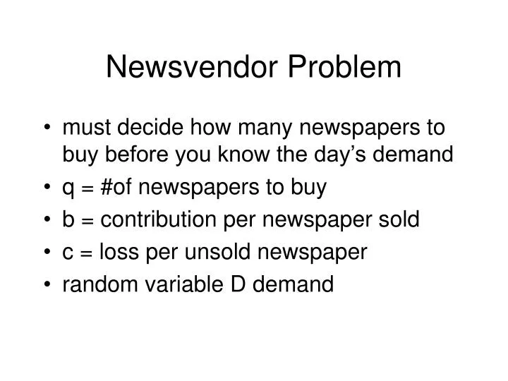newsvendor problem