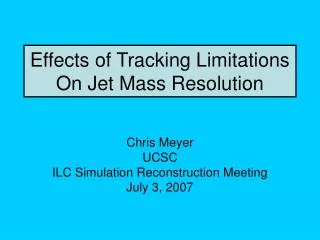 Effects of Tracking Limitations On Jet Mass Resolution