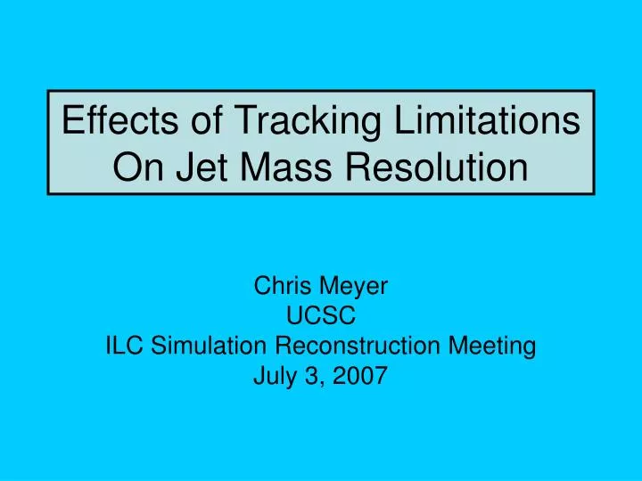 effects of tracking limitations on jet mass resolution