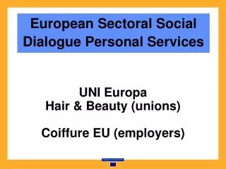 European Sectoral Social Dialogue Personal Services