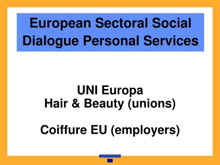 european sectoral social dialogue personal services