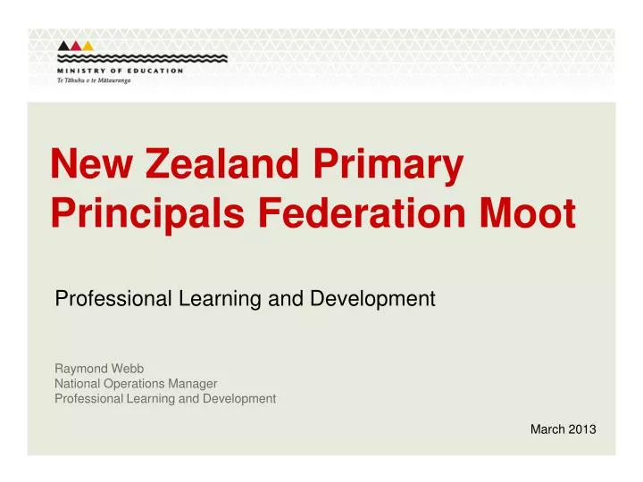 new zealand primary principals federation moot