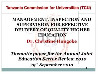 Tanzania Commission for Universities (TCU)