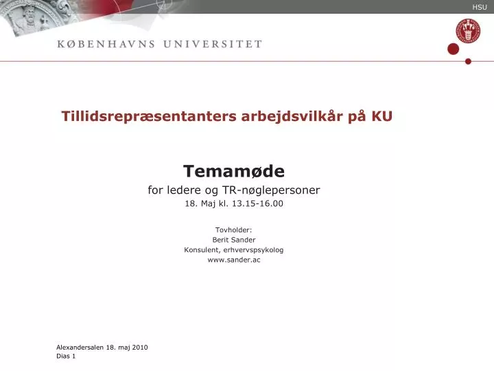 tillidsrepr sentanters arbejdsvilk r p ku