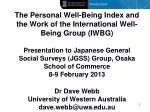 Advancing the Personal Well-Being Index: Insights from the IWBG Presentation - slide 1