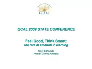 QCAL 2009 STATE CONFERENCE
