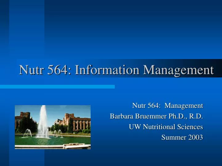 nutr 564 information management