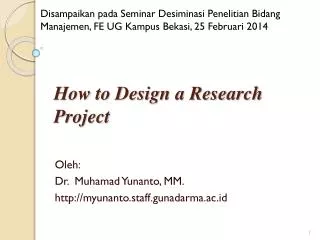 how to design a research project