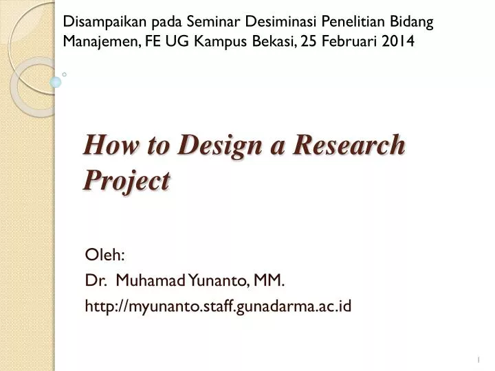 how to design a research project