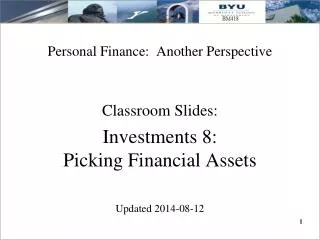 Personal Finance: Another Perspective