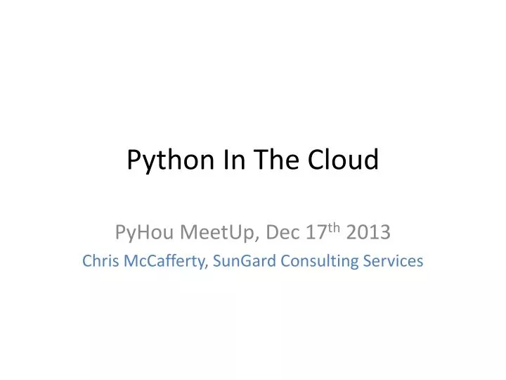 python in the cloud
