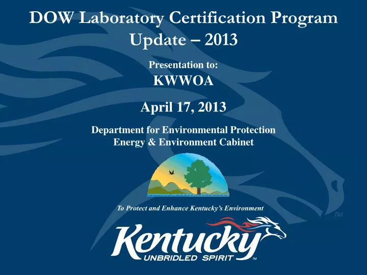 dow laboratory certification program update 2013