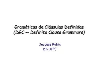 gram ticas de cl usulas definidas dgc definite clause grammars
