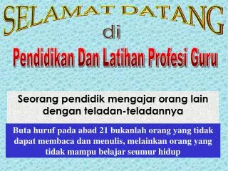 seorang pendidik mengajar orang lain dengan teladan teladannya