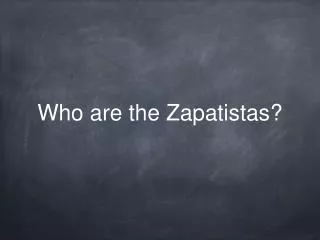 Who are the Zapatistas?