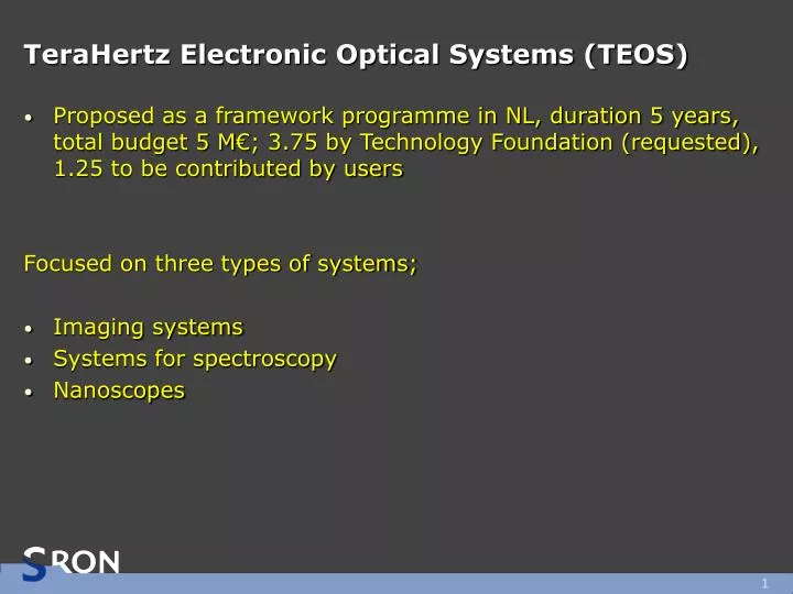 terahertz electronic optical systems teos