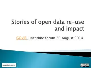 Stories of open data re-use and impact