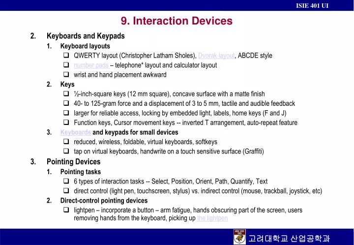 9 interaction devices