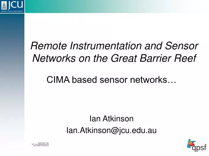 remote instrumentation and sensor networks on the great barrier reef