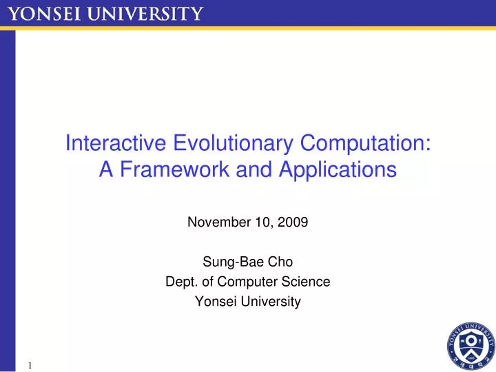 interactive evolutionary computation a framework and applications
