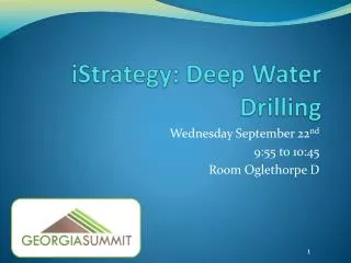 iStrategy: Deep Water Drilling