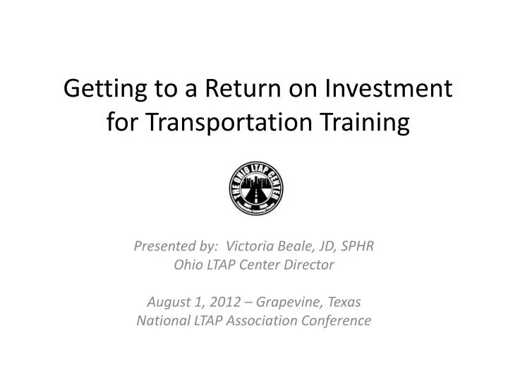 getting to a return on investment for transportation training