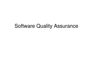 software quality assurance