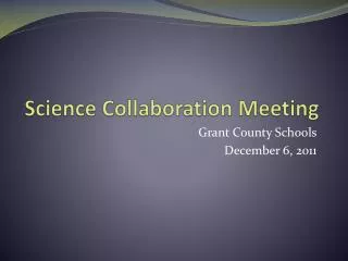 Science Collaboration Meeting